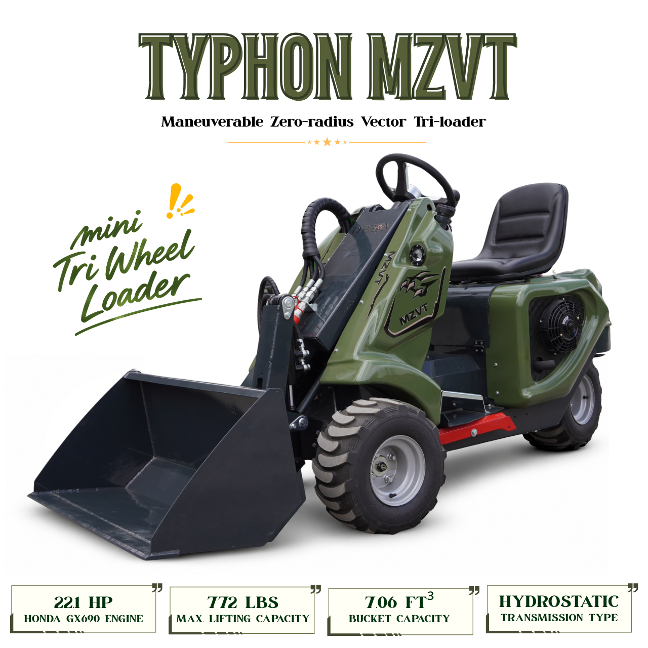 TYPHON MZVT Tri-Wheel Loader