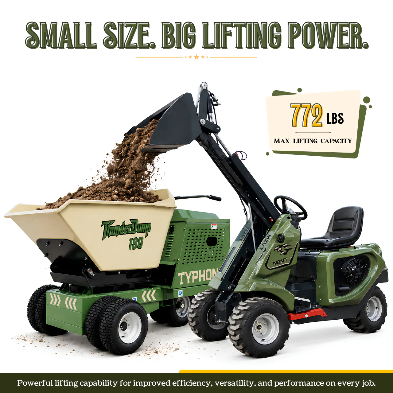 TYPHON MZVT compact loader working on a commercial contractor jobsite